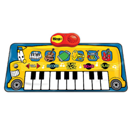 SLW956/Musical Bus Playmat - Musical Bus Playmat Size : 120 x 52cm Touch sensitive playmat , 4 modes to select , 6 instruments to select , adjustable volume , 7- built in melodies , 27 keys!! Batteries operated Age : +3 years