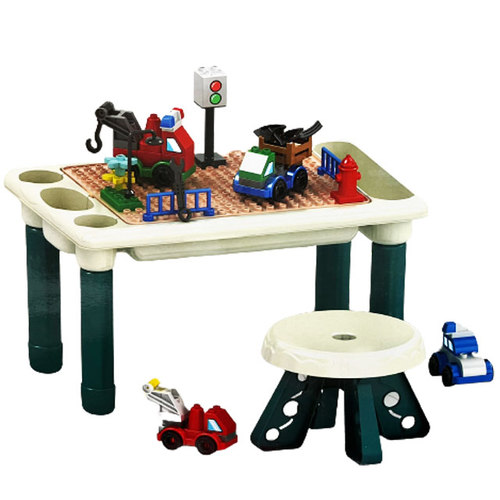 6314/Block Table - 77 pcs Learning desktop , dining table , storage function Age : +3 years