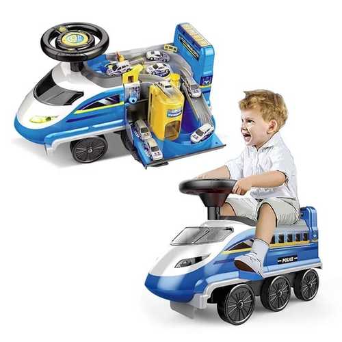 2015222/POLICE CAR+ROUND RAIL - S.W.A.T. PASS-THROUGH ADVENTURE HIGH-SPEED TRAIN SERIES FOR 3+ AGES