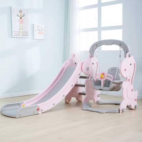 DINOSAUR SLIDE WITH SWING-ZK03202/ - PLASTIC CHILDREN TOY BABY SLIDE AND SWING SET INDOOR FOR 3+ AGES