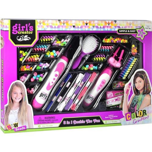 HAIR BRAIDER-VS0163 - 2 IN 1 DOUBLE THE FUN STYLE YOUR HAIR A DIFFERENT WAY EVERY DAY! FASHION BREAD AND BRAIDING FUN! FOR 5+ AGES