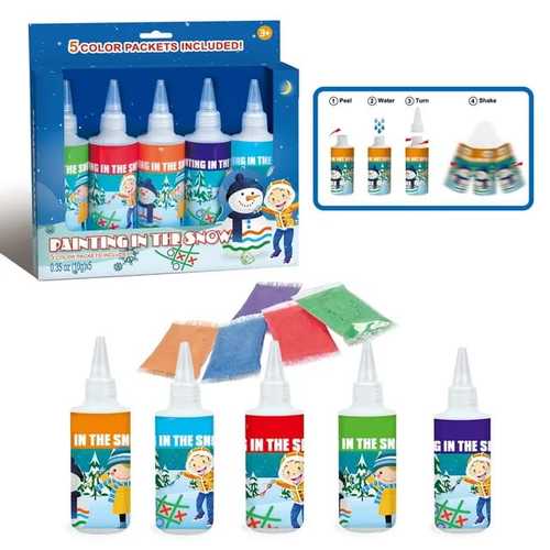 PAINTING IN THE SNOW/009-2018 - PAINTING IN THE SNOW 5 COLOR PACKETS INCLUDED FOR 3+ AGES