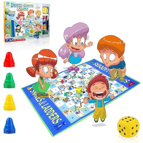LUDO-VS1619 - 2 IN 1 SNAKE LADDER + LUDO FOR 3+ AGES