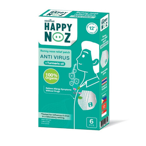 HAPPY NOZ ANTI VIRUS FOR ADULT - Protection in such situations, even during outdoor activities. Made from 100% concentrated organic herbal essential oils, certified by USDA.– Turmeric oil: Contains antioxidant compounds that help boost immunity.– Special Red Onion oil, a special variety, helps alleviate cold symptoms, nasal congestion, and runny nose.– Lavender oil: Helps relax and promotes restful sleep.– Peppermint oil: Helps alleviate allergies, nasal congestion, and runny nose. – Eucalyptus oil: Helps breathe freely and feel refreshed.
