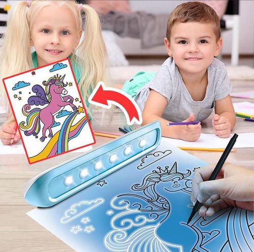 Magic Trace/628-105 - MAGIC LIGHT BOX SPACE THEME 10 SHEETS STEALTH DRAW LINES APPEAR LIKE MAGIC FOR 6+ AGES
