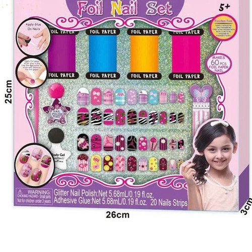 2001F/FOIL NAIL SET - MAKES 60 PCS FOIL PAPER NAIL FOR 5+ AGES