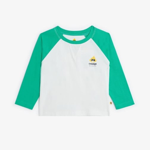 long sleeve t-shirt-TBTOA01A2 - A super cool long sleeve t-shirt with funky contrast raglan sleeves all made in sustainable BCI cotton using no harmful dyes or chemicals caring for your little kids