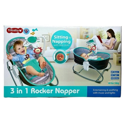 3 IN 1 ROCKER NAPPER-VS0582 - 3 IN 1 ROCKER NAPPER SITTING TO NAPPING WITH ONE CLICK! WITH MUSIC ,LIGHTS AND VIBRATIONS MAXIMUM WEIGHT OF CHILD: 40LBS/18KG