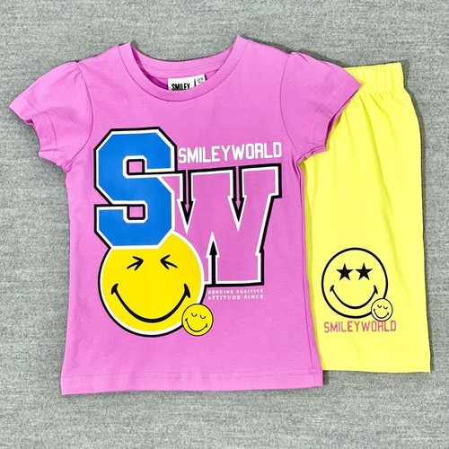 SMLY43/KIDS PAJAMA - SMILEY GIRLS SHORT SET