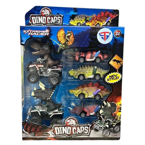 DINO CARS-VS1005 - PULL BACK CARS DINO RACING FOR 3+ AGES