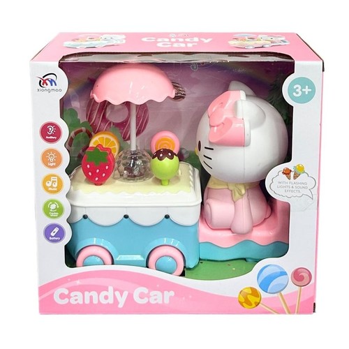 CANDY CAR KITTY-VS1115 - CANDY CAR
WITH FLASHING LIGHTS AND SOUND EFFECTS
FOR 3+ AGES