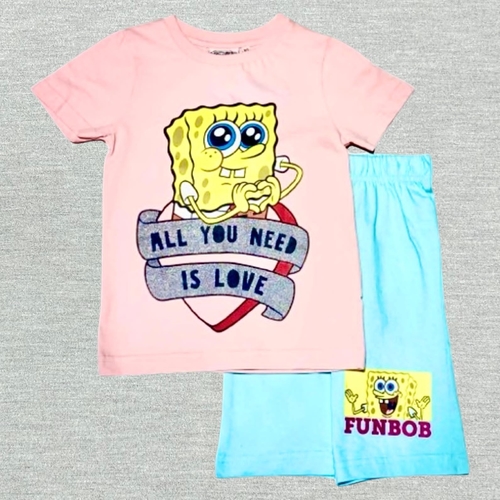 SPB62/KIDS PAJAMA - SPONGEBOB SQUAREPANTS T-SHIRT AND SHORT