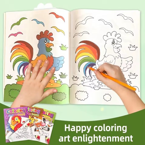 COLORING BOOK-HK24614 - Colorful Animal Patterns, Learn While Drawing, Happy Growth