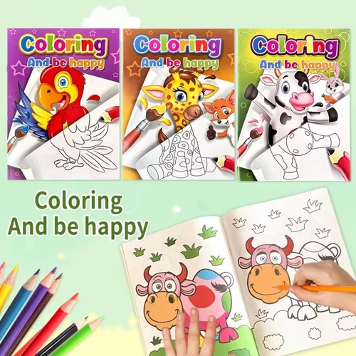 COLORING BOOK-HK24614 - Colorful Animal Patterns, Learn While Drawing, Happy Growth