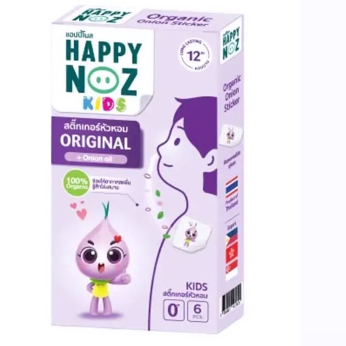 Happy Noz ORINAL ONION OIL - Happy Noz Kids Anti Formula Patches is a product designed to relieve coughs in children. Expand the airways, and improve breathing comfort.Relieve the cold blocked nose and runny nose.Special sticker glue is strong, easy to peel, and cleanly removableEasy to use, Stick on your clothes, fan, or air conditioner.100% organic and natural.Mildly scented.