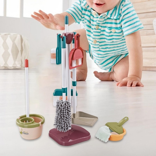 CLEANING SET/667-71 - Children housework cleaning set toys. Perfect size designed for kids hands, easily grasp and use.