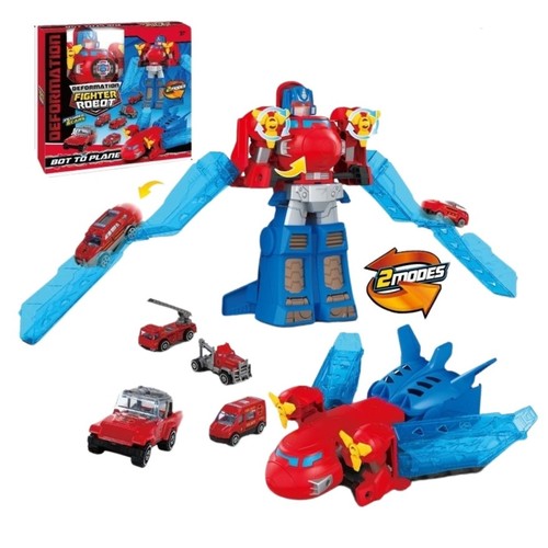 DEFORMATION/FM17-3 - The Deformation Fighter Robot Bot To Flight is an engaging toy set that merges robot-to-vehicle transformation with interactive features, catering to kids aged 3 and up, featuring a car converting between modes, a sports car, and a detailed robot, fostering creativity and cooperation, perfect for imaginative play and ideal as a gift for children who relish building and recreating missions.