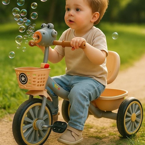 KIDS TRICYCLE/JH-378 - KIDS TRICYCLE WITH BUBBLES FOR 3+ AGES