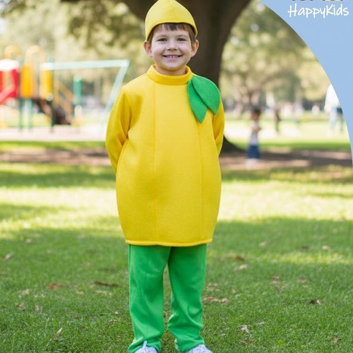 COS168/Lemon Costume - Lemon Costume Includes: Upper, Pants, Cap S 3-4Years M 5-7Years L 8-10Years XL 11-14Years