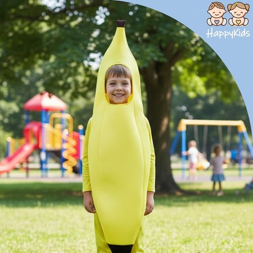 COS152/Banana Costume - Banana Costume Includes: Jumpsuit, Tunic with Cap S 3-4Years M 5-7Years L 8-10Years XL 11-14Years