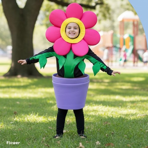 COS162/Flower Costume - Flower Costume Includes jumpsuit , headpiece and dress S - 3\4 yrs M- 5\7 yrs L- 8\10 yrs XL- 11\14 yrs