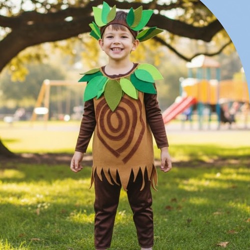 COS183/Tree Costume - Tree Costume Includes jumpsuit, tunic, and headpiece S - 3\4 yrs M- 5\7 yrs L- 8\10 yrs XL- 11\14 yrs