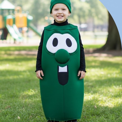 COS159/Cucumber Costume - Cucumber Costume Includes overall, tunic, and cap S - 3\4 yrs M- 5\7 yrs L- 8\10 yrs XL- 11\14 yrs