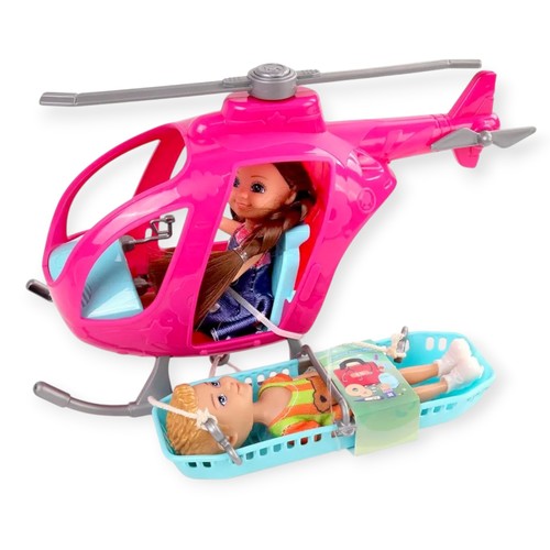 Doll with Rescue Plane-55855 - Design: Exquisite facial features, smart and shiny big eyes, thick hair, beautiful costumes, this is a beautiful princess doll! Material: vinyl, environmentally friendly materials, safe and non-toxic, can better accompany your children. Uses: birthdays, holiday gifts, decorations, training, prizes, etc. , , Joints: Joints can move, make various actions, enrich children\