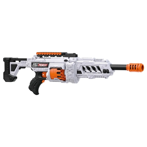 SOFT GUN-VS2421 - Experience rapid-fire fun with the Fast Pioneer Electric Gun! This foam bullet blaster is designed for action-packed battles and target practice. With a 36X bullet capacity, it offers non-stop shooting excitement. The foam bullets provide a safe play experience, making it suitable for kids aged 8 and above. Gear up for thrilling adventures and intense battles with this high-powered electric gun!