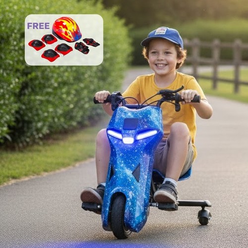 هابي كيدز  - سكوتر درفت - الوصف: سكوتر 
 
رقم المنتج: DP120 
 
المدخل: تيار متردد 100-240 فولت، 50/60 هرتز 
 
المخرج: تيار مستمر 36 فولت 
 
الطاقة: 250 واط 
 
الحد الأقصى للوزن: 50 كجم 
 
الفئة العمرية المناسبة: 3 سنوات فما فوق