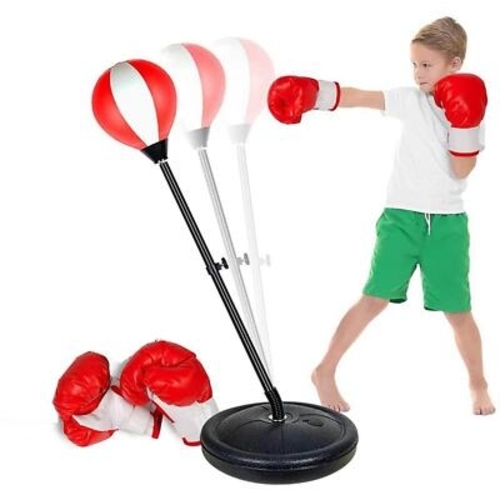 BOXING SET-VS2068 - Speed ​​bag with an adjustable speed ball, height from 105cm to 150cm. - Kids\