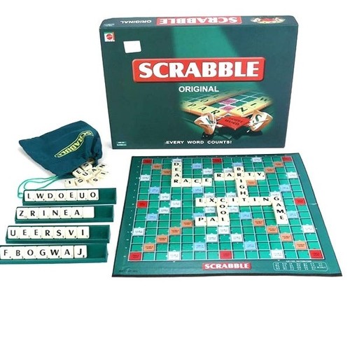 SCRABBLE-VS2343 - Scrabble is the classic word game
Make the best word you can using any of your 7 letter tiles drawn at random
Your word must use a letter tile already in play on the board
Scores are given for letter values and are boosted by premium squares on the grid
For 2--4 players
