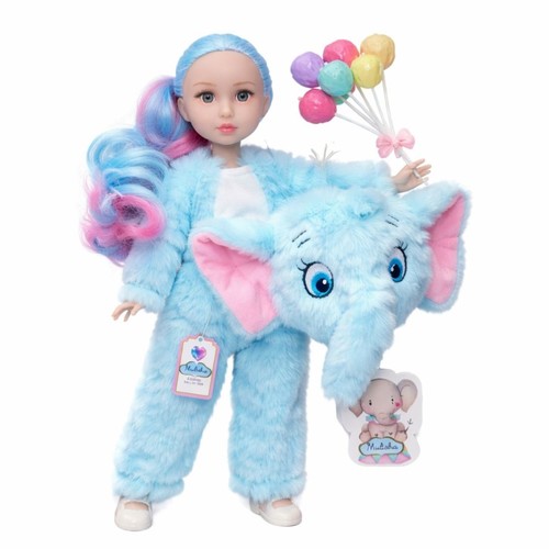 Elephant Doll Set-VS2627 - 12inch jointed elephant doll set for 3+ ages