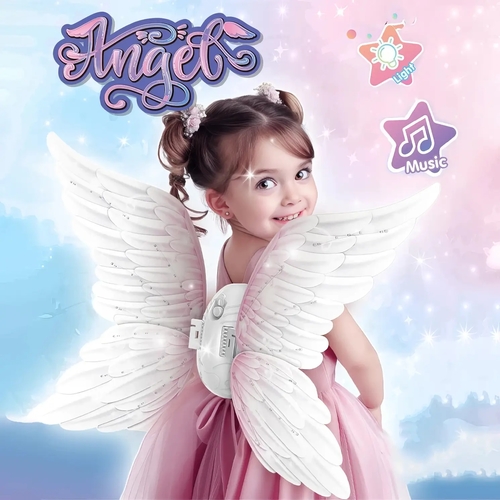 Angel Wing Toys-Vs2659 - The Fancy Dress Electric Fairy Wings For Girls, Light Up Butterfly Wings With LED Lights & Music, Kids Flapping Fairy Wings Toy Best For Halloween, Christmas Party, Birthday Gift