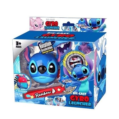 VS2645 GYRO LAUNCHER STITCH BEYBLADE - This product is a Lilo & Stitch themed toy set featuring a gyro spinning top launcher shaped like Stitch\