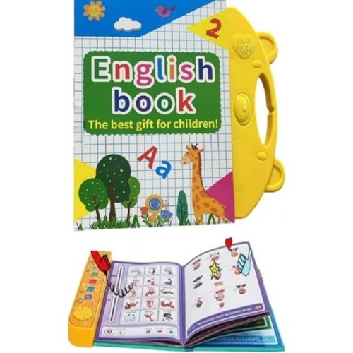 English Book-HK24623 - My English E-Book with Alphabet, Numbers, Shapes, Animals, Nursery Rhymes, Educational Phonetic Learning Book for 3 + Year Kids, Boys, Toddlers