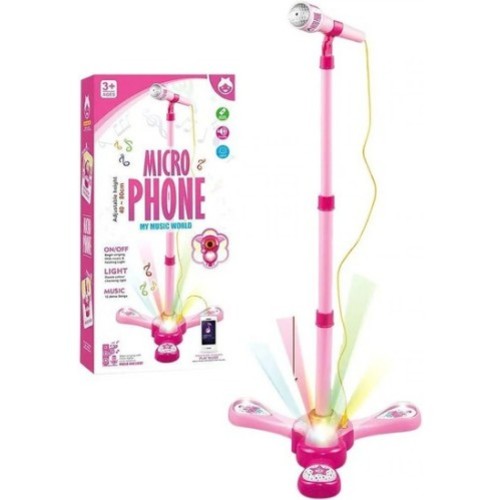Microphone-VS2619 - The microphone with stand allows kids to sing as the stage singer. Height adjustment: 40cm-80cm. It can adjust perfectly for children of different ages. MP3 Mode: You can connect to MP3, mobile phone or other devices to play your baby’s favorite songs. When you turn on the microphone switch, there is a real sound amplifier function, the song effect is good. Simulated microphone: 3 x AA batteries (not included). Fine workmanship and cute design for kids.