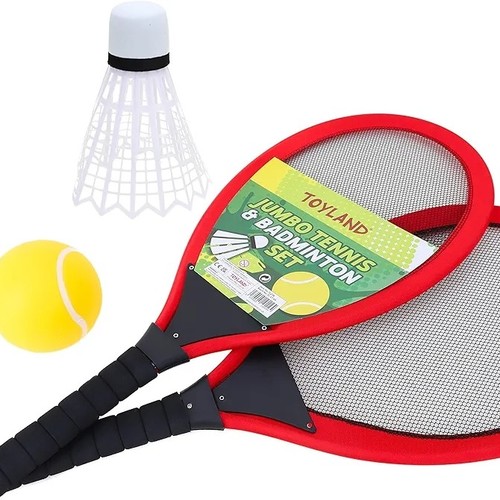 Tennis Set-VS2077 - 2 Giant Rackets With Giant Shuttlecock & Giant Tennis Ball - Outdoor Toys