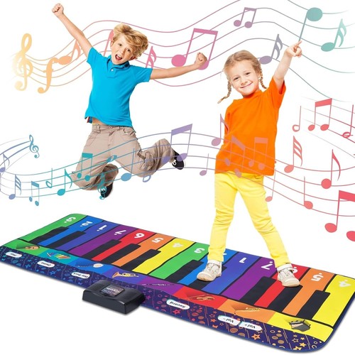 KEY GIGANTIC PLAYMAT-VS1001 - The Piano Sensory Mat is a fun and engaging game for children of all ages.Choose the sound and rhythm of the accompaniment, jump on the giant keys, and compose music!
The mat can produce 8 different instrument sounds: piano, saxophone, violin, organ, trumpet, harp, vibraphone, and guitar.There are 4 modes, including a 50-note recording mode. This allows you to save your compositions and listen to them later.
Additional features include adjustable volume and an automatic power-off system.