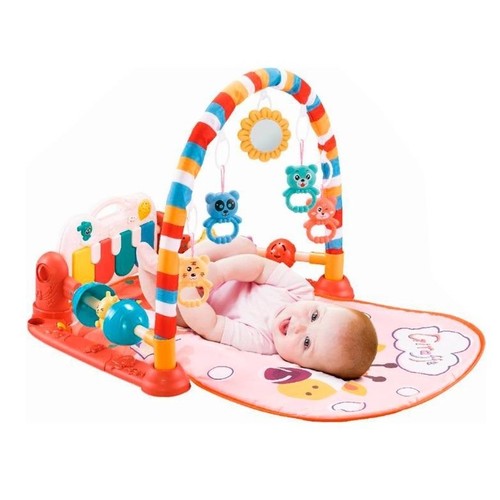 Piano Activity Play Mat/668-166-26521 - The mat is a construction of a soft mat, an arch with eyelets for suspensions, and a musical piano. - Sounds of music and bright lights contribute to the development of sensory perception and hearing of the baby. - Keystroke is a great stretching exercise to develop your child's flexibility. - 4 plastic pendants-rattles and a mirror above the head, attract children's attention, stimulating the development of motor skills, visual system and grasping reflex. The piano plays music.