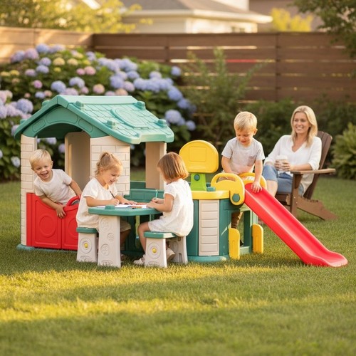PLAYHOUSE / CHD-808GR - HAPPY PLAYHOUSE W/ 3 ACTIVITIES GREEN SIZE: 269X143X119