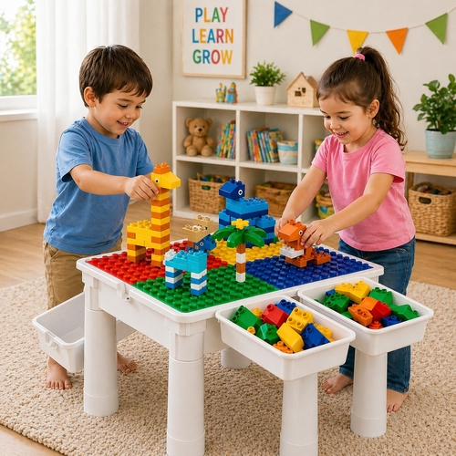 TABLE BLOCKS-VS2637 - Table with chairs for the designer BLOCK TABLE For 3+ ages