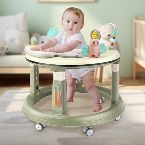 BABY WALKER/105-28223 - Baby Walker with Wheels Baby Round Walker With 5 Adjustable Height Musical Toy 360 Degree Swivel Seat Detachable Toys Infant Walker for Boys and Girls