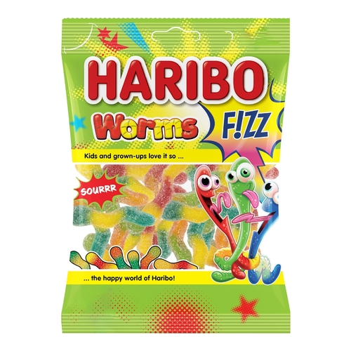 Haribo Worms Fizz Gummy Candy-OL052