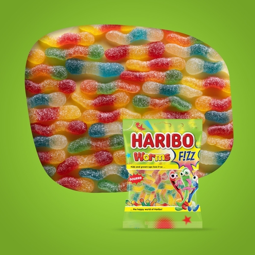 Haribo Worms Fizz Gummy Candy-OL052