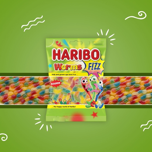 Haribo Worms Fizz Gummy Candy-OL052
