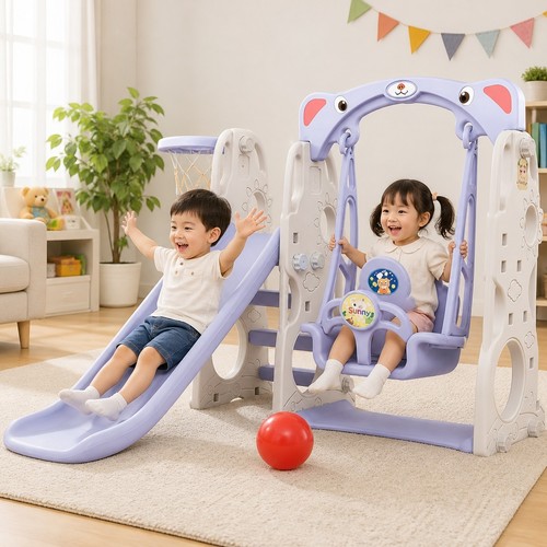 JUMBO SLIDE WITH SWING/CHD-102W(TB-202) - SUNNY JUMBO SLIDE + SWING SIZE: 161x160x125