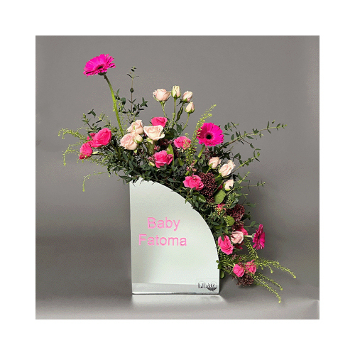 Baby Girl - A vase that contains gerbera, baby roses, lepidium, agapanthus.
 Height: 60cm  Width: 60cm  Sell by: Quantity