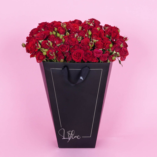 Just red baby rose - Black bag contains red baby rose