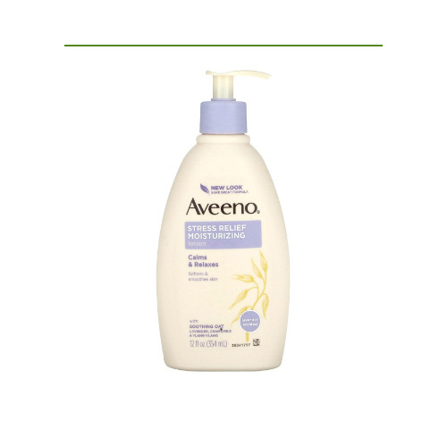 Kardhem - Aveeno moisturizing lotion to relieve stress, with lavender scent - Aveeno's soothing scents of lavender, chamomile, and ylang-ylang essential oils are combined with the calming properties of natural colloidal oatmeal to lock in hydration. This formula absorbs quickly for a full 24 hour hydration.